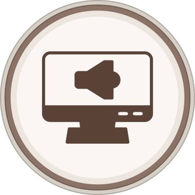 Kahverengi çember şeklinde ses çıkar. Web Kullanımı için Vektör İllüstrasyonu