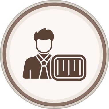 Kullanıcı Yeniden Şifreleme Glyph kahverengi çemberi. Web Kullanımı için Vektör İllüstrasyonu