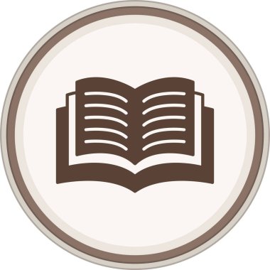Book Glyph kahverengi çember. Web Kullanımı için Vektör İllüstrasyonu