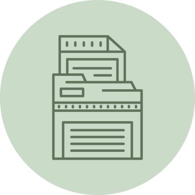 Belge Dosyası Yeşil Çember. Web Kullanımı için Vektör İllüstrasyonu