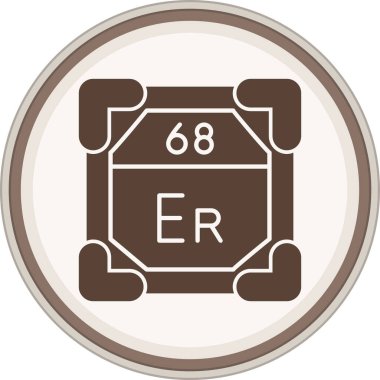 Erbiyum Glyph kahverengi çember. Web Kullanımı için Vektör İllüstrasyonu