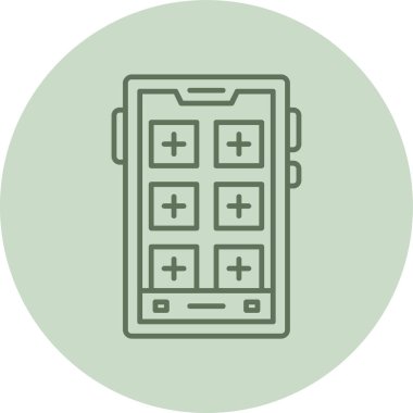 Akıllı telefon yeşil çember. Web Kullanımı için Vektör İllüstrasyonu