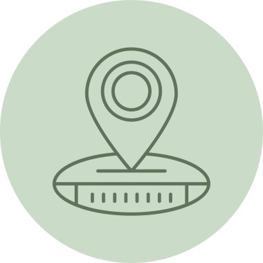 Konum yeşil daire. Web Kullanımı için Vektör İllüstrasyonu