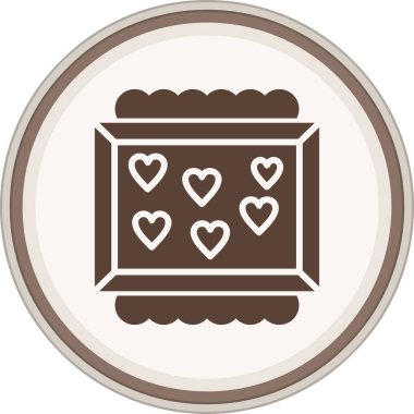 Glyph kahverengi daireyi çerçevele. Web Kullanımı için Vektör İllüstrasyonu