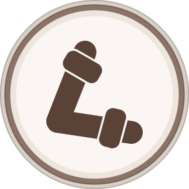 Chevron Glyph brown circle. Vector Illustration For Web Use