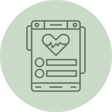 Health App green Circle. Vector Illustration For Web Use