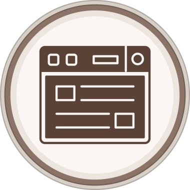 Tarayıcı Glyph kahverengi daire. Web Kullanımı için Vektör İllüstrasyonu