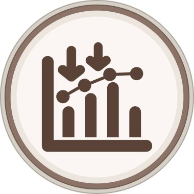Stock Market Glyph brown circle. Vector Illustration For Web Use