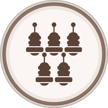 Aperatif Glyph kahverengi yuvarlak. Web Kullanımı için Vektör İllüstrasyonu