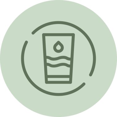 Glass-water-droplet green Circle. Vector Illustration For Web Use