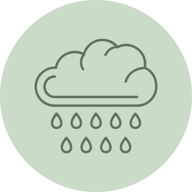 Yağmur Yeşil Çember. Web Kullanımı için Vektör İllüstrasyonu