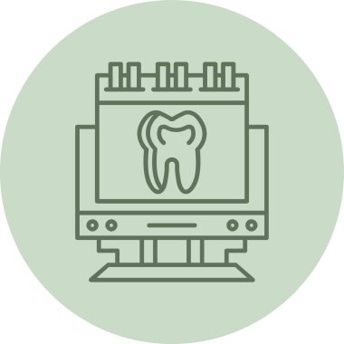 Çevrimiçi Randevu Yeşil Çember. Web Kullanımı için Vektör İllüstrasyonu