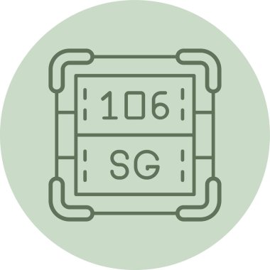 Seaborgium Yeşil Çember. Web Kullanımı için Vektör İllüstrasyonu