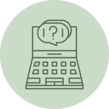 Laptop yeşil daire. Web Kullanımı için Vektör İllüstrasyonu