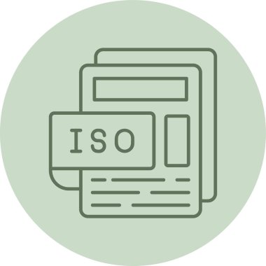 ISO Dosya Yeşil Çember. Web Kullanımı için Vektör İllüstrasyonu