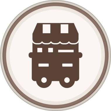 Sokak Gıda Kahverengi Çemberi. Web Kullanımı için Vektör İllüstrasyonu