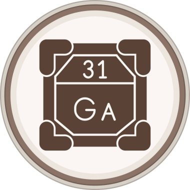Galyum Glyph kahverengi daire. Web Kullanımı için Vektör İllüstrasyonu
