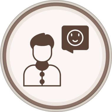 Good Feedback Glyph brown circle. Vector Illustration For Web Use