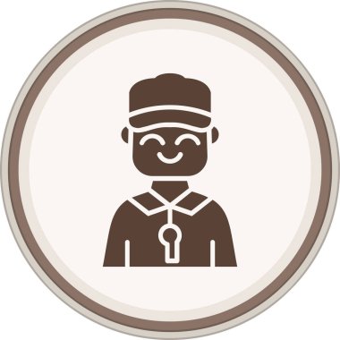 Kişisel Koç Glyph kahverengi daire. Web Kullanımı için Vektör İllüstrasyonu