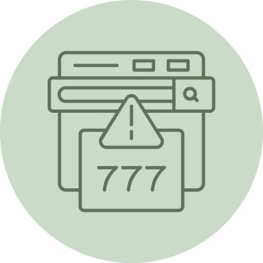 777 Hata Yeşil Çember. Web Kullanımı için Vektör İllüstrasyonu