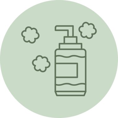 Yüz Yıkama Yeşil Çember. Web Kullanımı için Vektör İllüstrasyonu