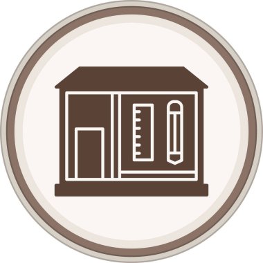 House Design Glyph brown circle. Vector Illustration For Web Use
