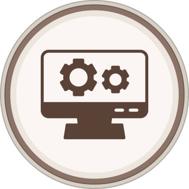 Ayarlar Glyph kahverengi daire. Web Kullanımı için Vektör İllüstrasyonu