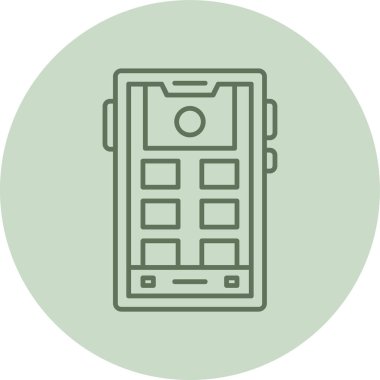 Akıllı telefon yeşil çember. Web Kullanımı için Vektör İllüstrasyonu