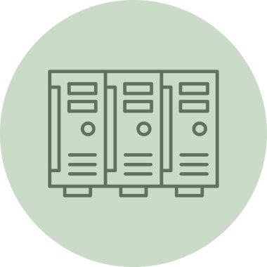 Lockers green Circle. Vector Illustration For Web Use
