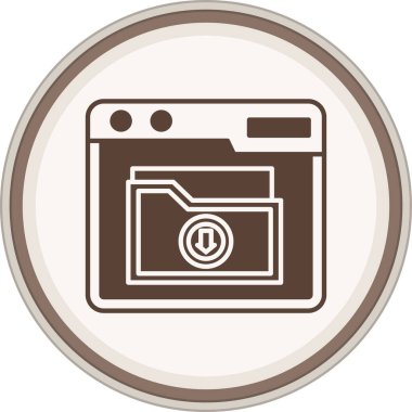 Glyph kahverengi çemberi indir. Web Kullanımı için Vektör İllüstrasyonu