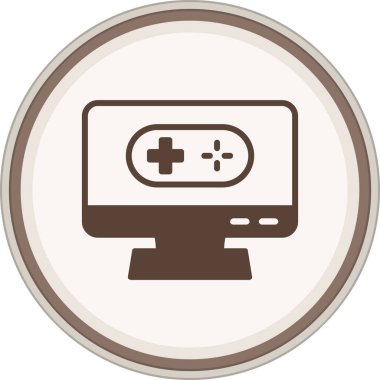 Oyun sembolü kahverengi daire. Web Kullanımı için Vektör İllüstrasyonu