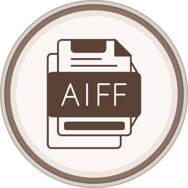 Aiff Glyph kahverengi çember. Web Kullanımı için Vektör İllüstrasyonu