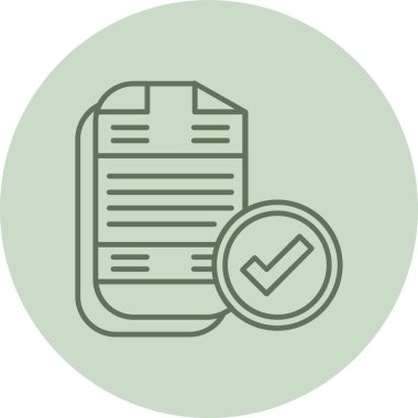 Onaylanmış yeşil daire. Web Kullanımı için Vektör İllüstrasyonu