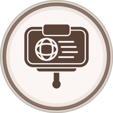 Presentation Glyph brown circle. Vector Illustration For Web Use