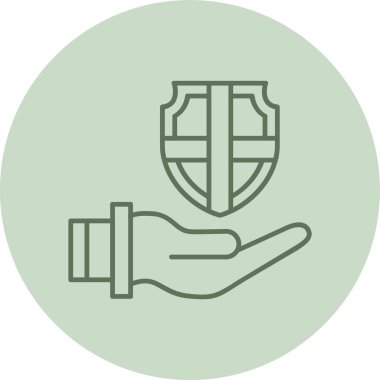 Sigorta yeşil çemberi. Web Kullanımı için Vektör İllüstrasyonu