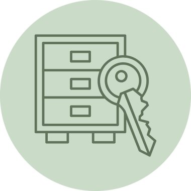 Cabinet green Circle. Vector Illustration For Web Use