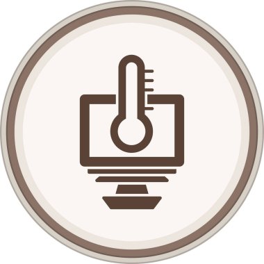 Sıcaklık Glyph kahverengi daire. Web Kullanımı için Vektör İllüstrasyonu