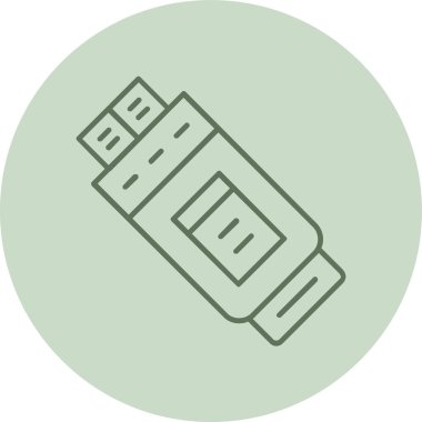 Flash Disk green Circle. Vector Illustration For Web Use