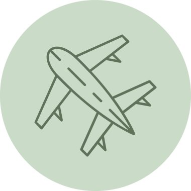 Uçak yeşil daire. Web Kullanımı için Vektör İllüstrasyonu