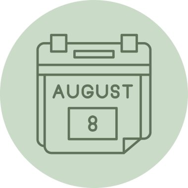 8 Ağustos Yeşil Çember Randevusu. Web Kullanımı için Vektör İllüstrasyonu