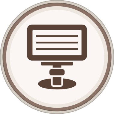 Ekran Glyph kahverengi çemberini izle. Web Kullanımı için Vektör İllüstrasyonu