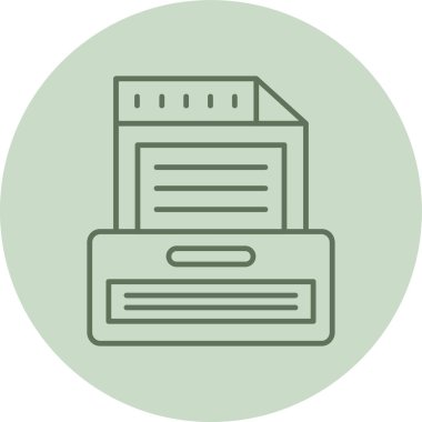 Document green Circle. Vector Illustration For Web Use