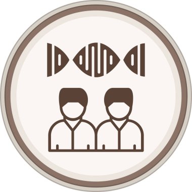 Human Clone Glyph brown circle. Vector Illustration For Web Use