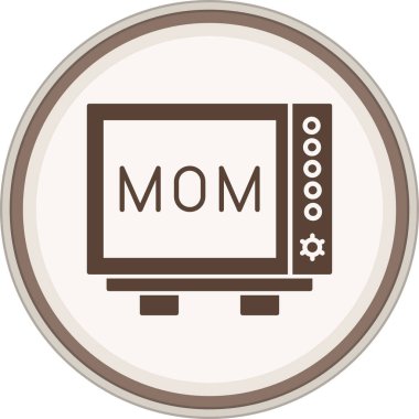 Mikrodalga Glyph kahverengi daire. Web Kullanımı için Vektör İllüstrasyonu