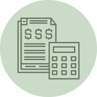 Finansal beyannameler yeşil daire. Web Kullanımı için Vektör İllüstrasyonu