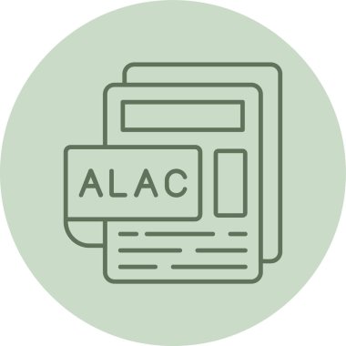 ALAC Dosya Yeşil Çember. Web Kullanımı için Vektör İllüstrasyonu