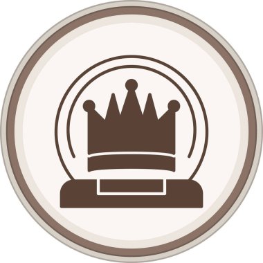 Crown Glyph brown circle. Vector Illustration For Web Use