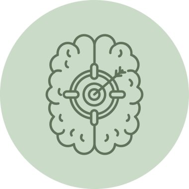 Brain green Circle. Vector Illustration For Web Use