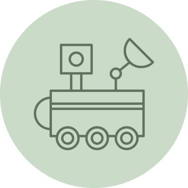 Moon Rover green Circle. Vector Illustration For Web Use