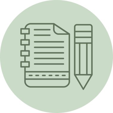 Note Paper green Circle. Vector Illustration For Web Use